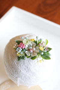 Floral hair clip - Rainbow pearl